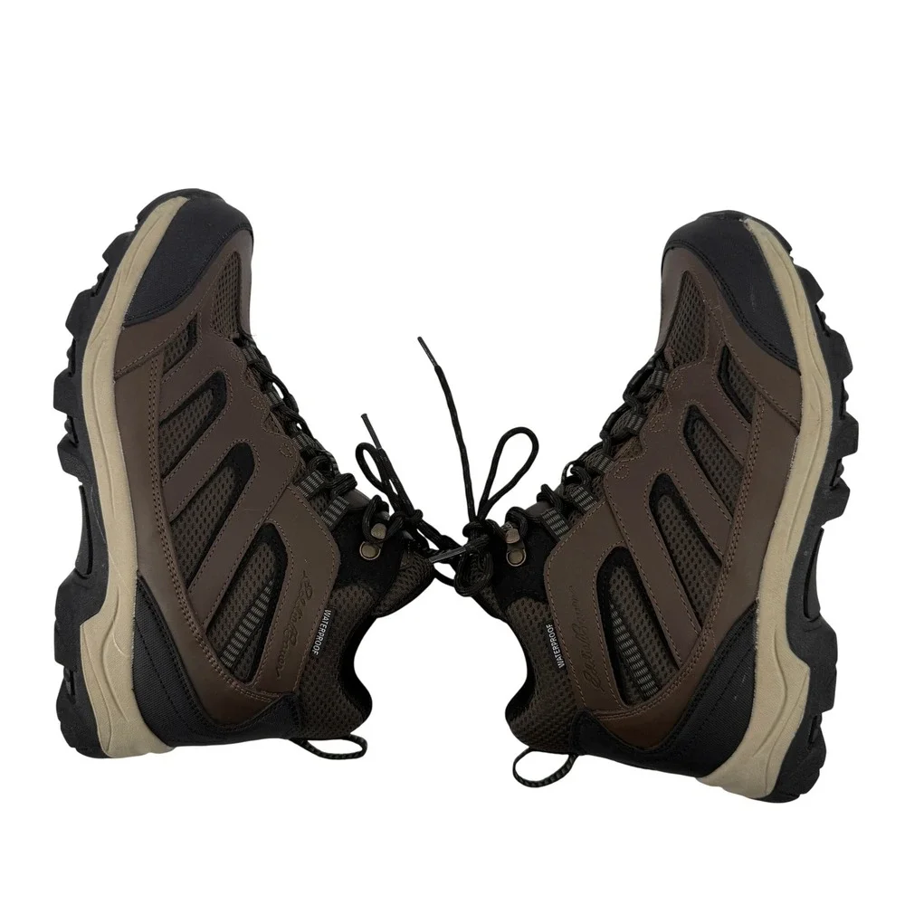 Eddie Bauer Graham Hiking Boot Brown Leather Men 8.5M Waterproof‎ Outdoor Trail